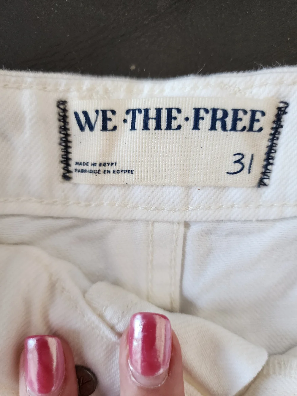 We The Free White High-Rise Roll Cuff Denim Shorts